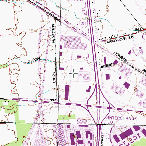 Topographic Map of Westbelt Business Park, OH