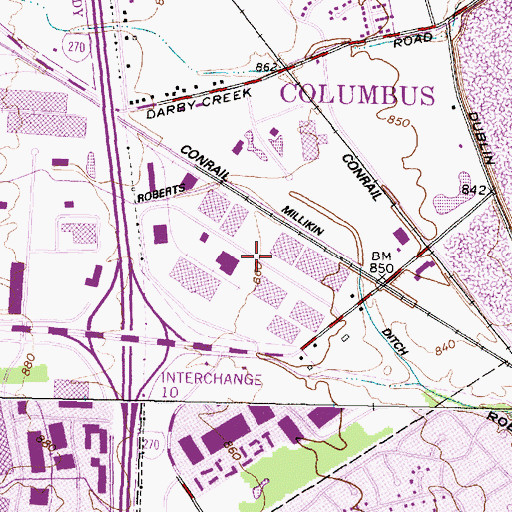 Topographic Map of Roberts Road Corporate Park, OH