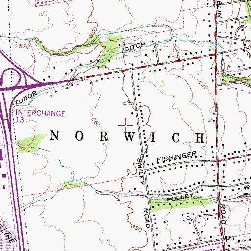 Topographic Map of Market at Mill Run Shopping Center, OH