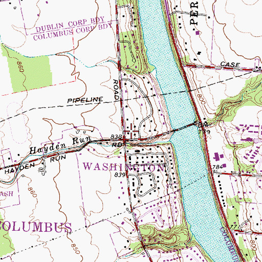 Topographic Map of Northbridge Plaza Shopping Center, OH
