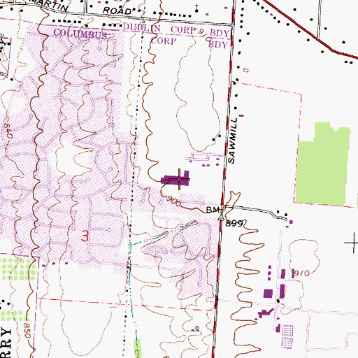 Topographic Map of Cranston Shopping Center, OH