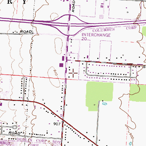 Topographic Map of Northwest Square Shopping Center, OH