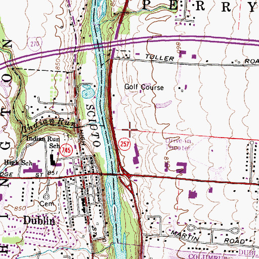 Topographic Map of Spectrum Commerce Center, OH