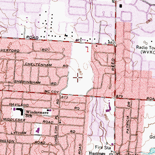 Topographic Map of Lane Road Park, OH