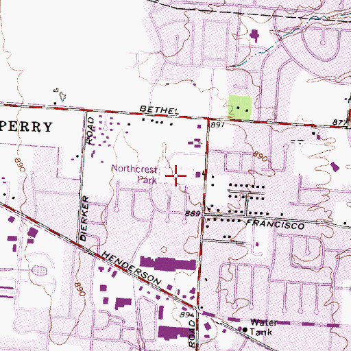 Topographic Map of Northcrest Park, OH