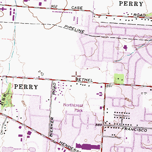 Topographic Map of Crown Point Shopping Center, OH