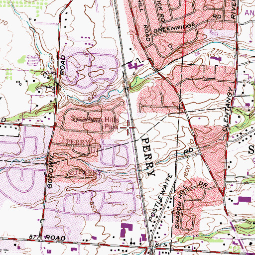 Topographic Map of Sycamore Hills Park, OH