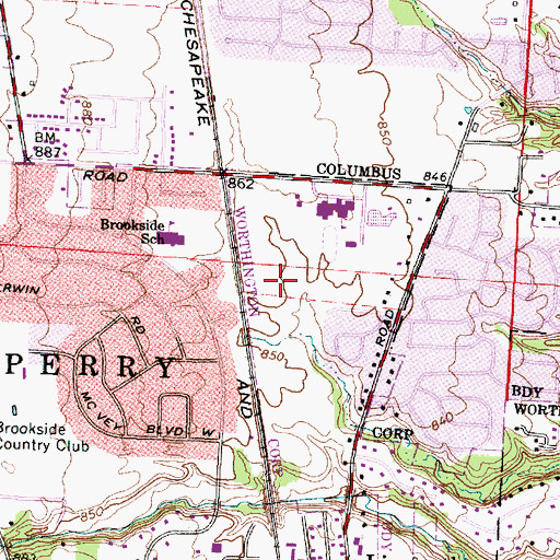 Topographic Map of Perry Park, OH