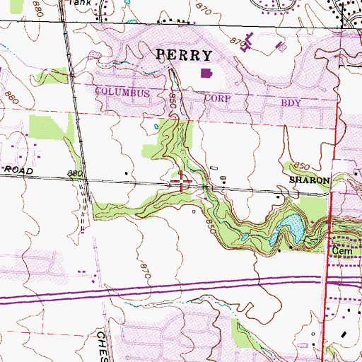 Topographic Map of McCord Middle School, OH