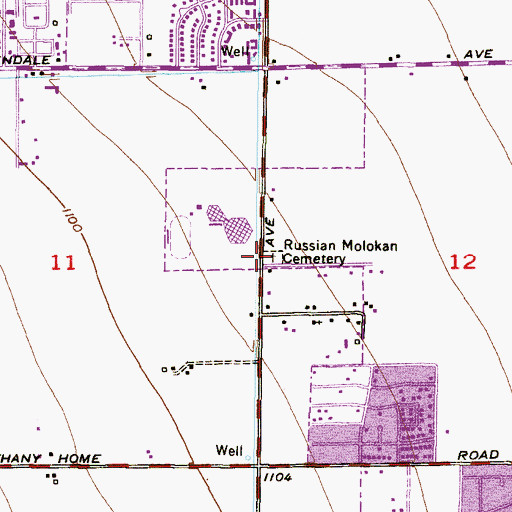 Topographic Map of Russian Molokan Cemetery, AZ