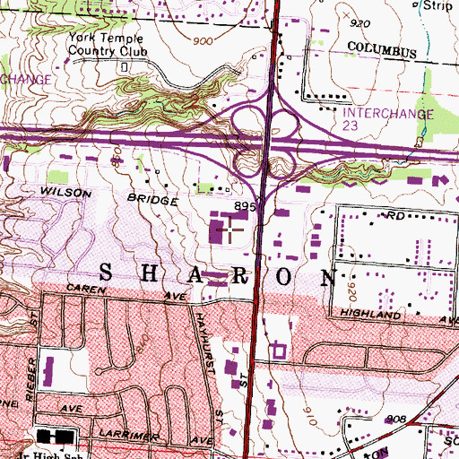Topographic Map of Worthington Square Shopping Center, OH