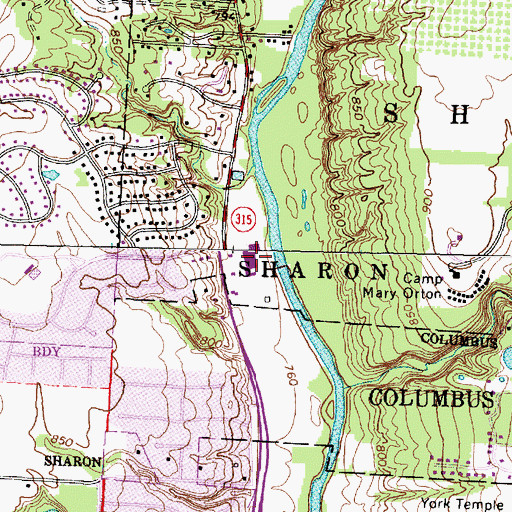 Topographic Map of Olentangy Valley Centre Shopping Center, OH