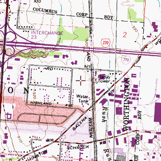 Topographic Map of McCord Park, OH