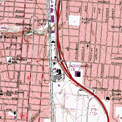 Topographic Map of Interchange 112, OH