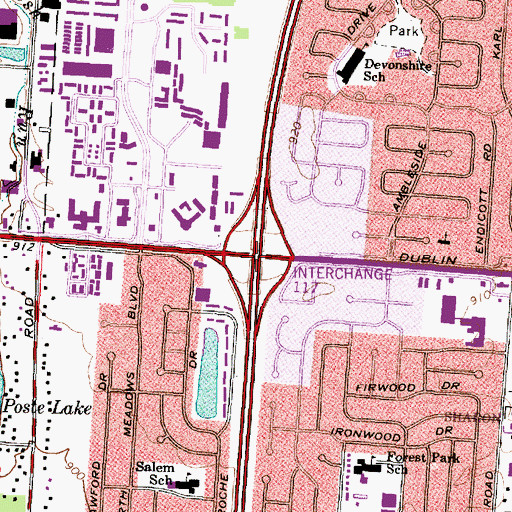 Topographic Map of Interchange 117, OH