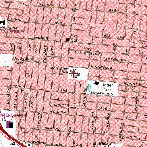 Topographic Map of Columbus Alternative High School, OH