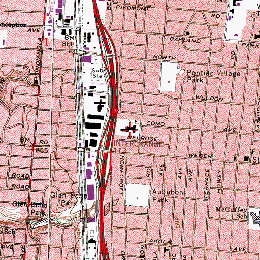 Topographic Map of Como Elementary School, OH