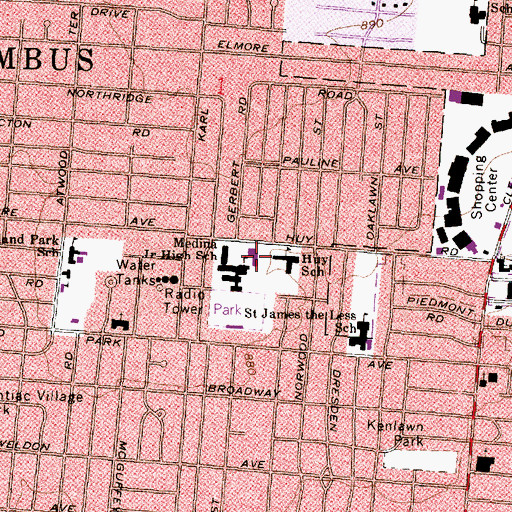 Topographic Map of Alexander Graham Bell Elementary School, OH