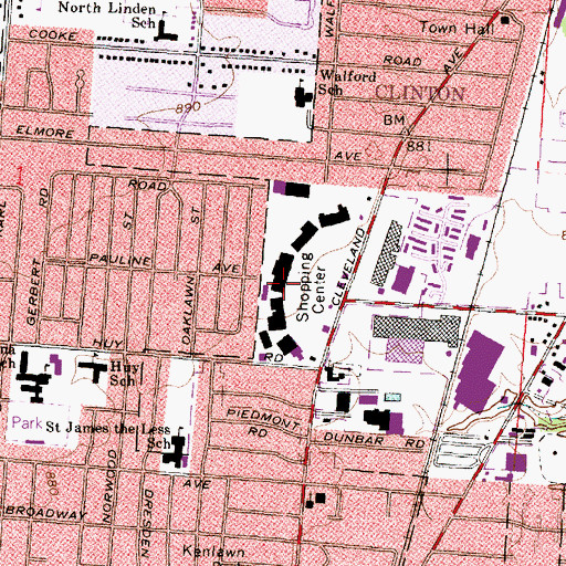 Topographic Map of Northern Lights Shopping Center, OH