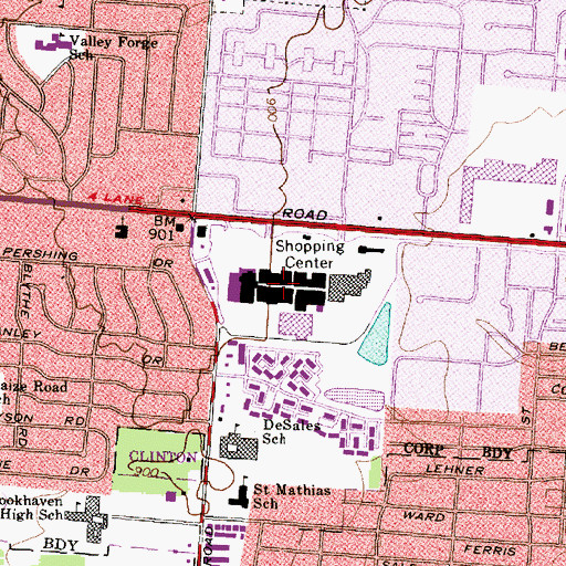 Topographic Map of Northland Mall Shopping Center, OH