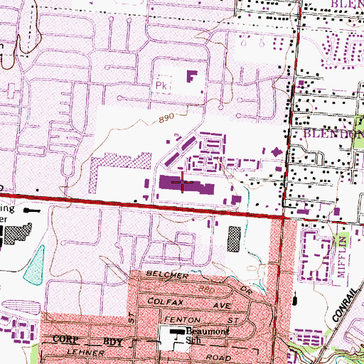 Topographic Map of Morse Center Shopping Center, OH