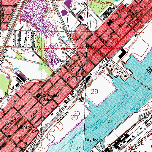 Topographic Map of North End Church of God, OH