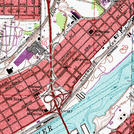 Topographic Map of Immanuel Lutheran Church, OH