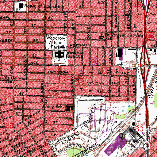 Topographic Map of Wesley United Methodist Church, OH