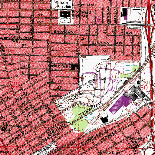 Topographic Map of Apostles Lutheran Church, OH