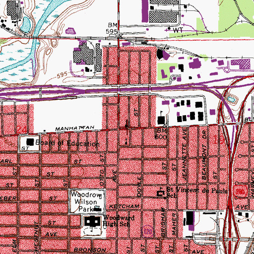 Topographic Map of Bethel Church of the Nazarene, OH