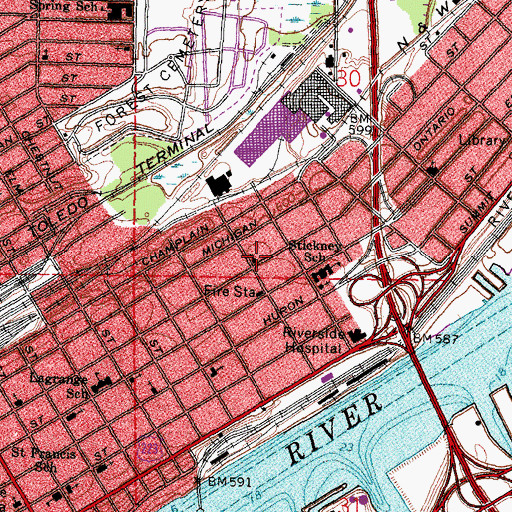 Topographic Map of Community Church of the Nazarene, OH