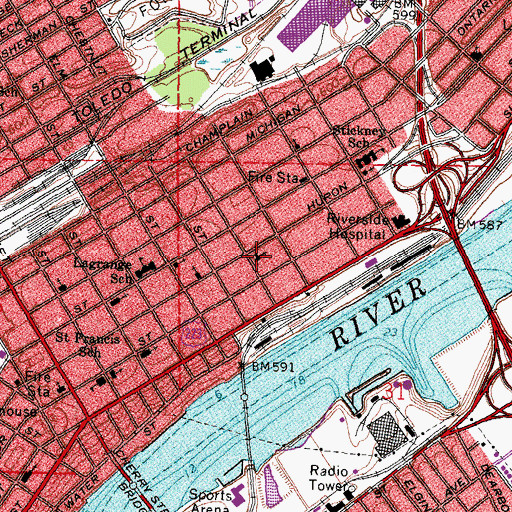 Topographic Map of Trinity Faith Tabernacle, OH