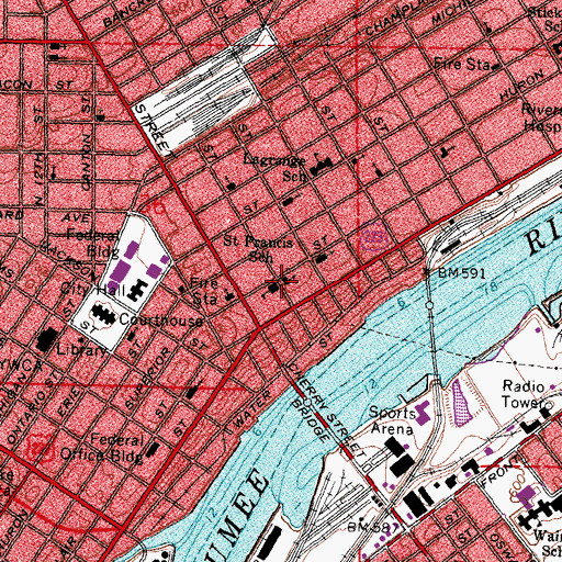 Topographic Map of Greek Orthodox Cathedral of the Holy Trinity, OH