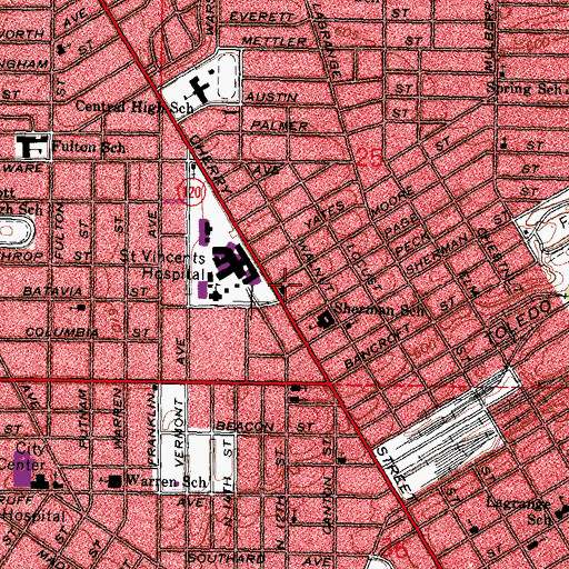 Topographic Map of First United Church of Christ, OH