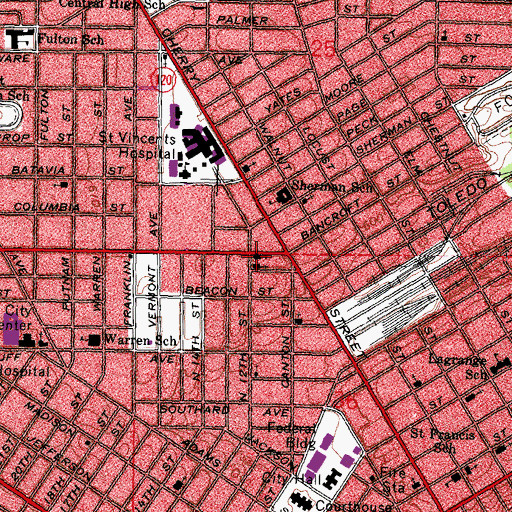 Topographic Map of True Church of God of Apostolic Faith, OH