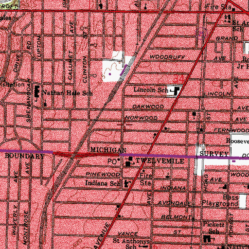 Topographic Map of Greater Harvest Baptist Church, OH