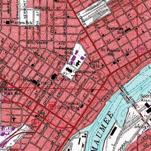 Topographic Map of Saint Pauls Evangelical Lutheran Church, OH