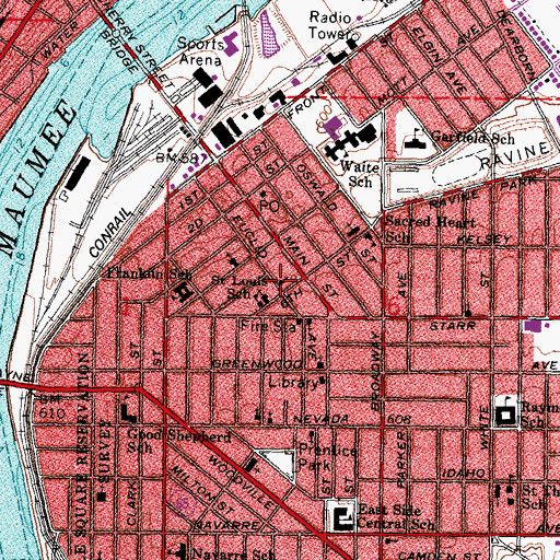 Topographic Map of Old Fashion Missionary Baptist Church, OH