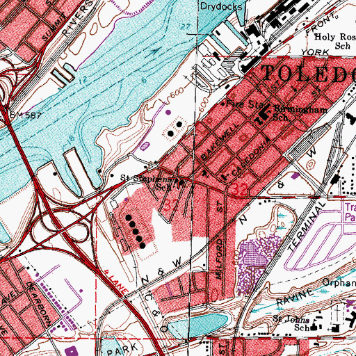 Topographic Map of Saint Stephens Catholic Church, OH