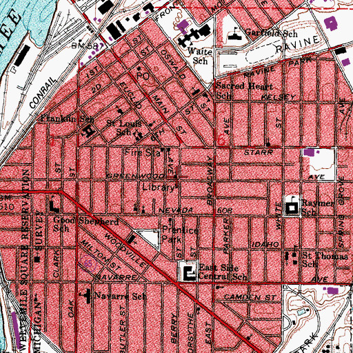 Topographic Map of Second Baptist Church, OH