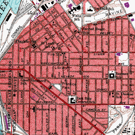 Topographic Map of Locke Branch Library, OH