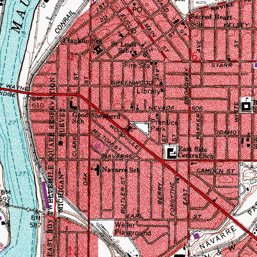 Topographic Map of Saint Marks Lutheran Church, OH