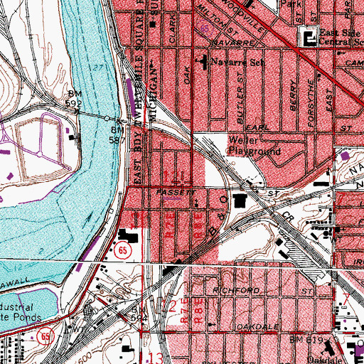 Topographic Map of United Church of God, OH