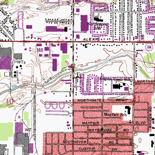 Topographic Map of Antioch Baptist Church, OH