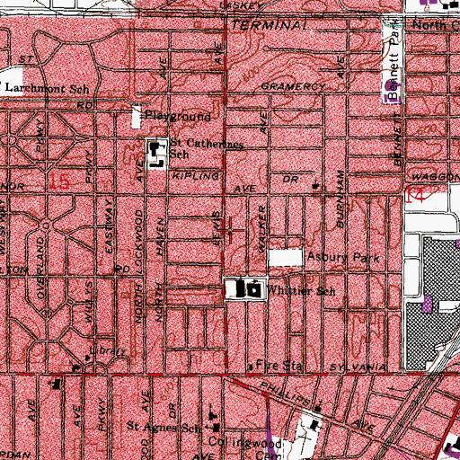 Topographic Map of Northwestern Missionary Baptist Church, OH