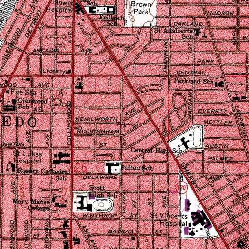 Topographic Map of Grace Temple Church of God in Christ, OH