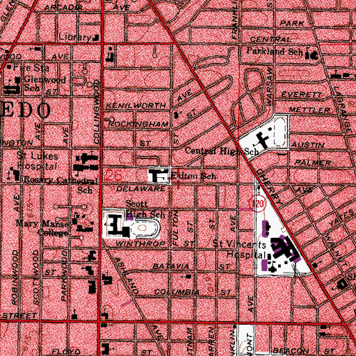 Topographic Map of Jordan Temple, OH