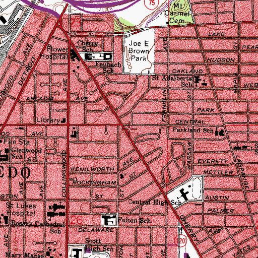 Topographic Map of Sisters of Saint Francis Convent, OH