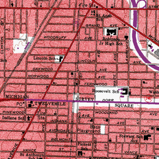Topographic Map of Saint James Baptist Church, OH