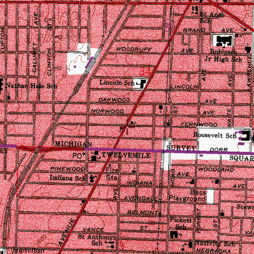 Topographic Map of Toledo Christian Training Center, OH